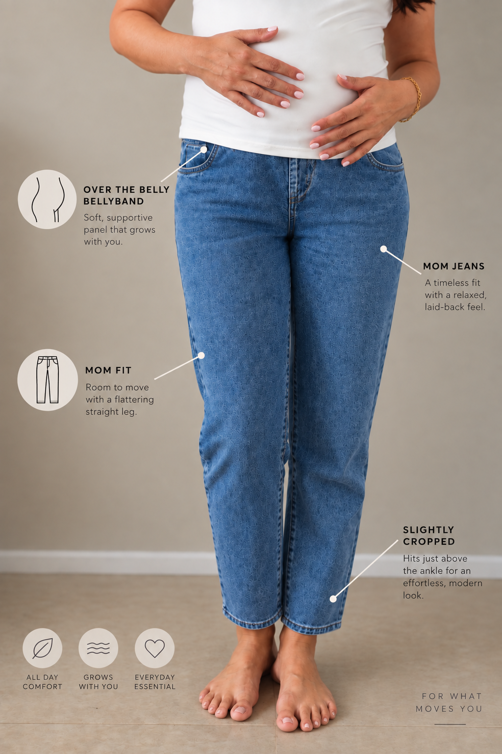 MATERNITY MOM JEANS - Image 3